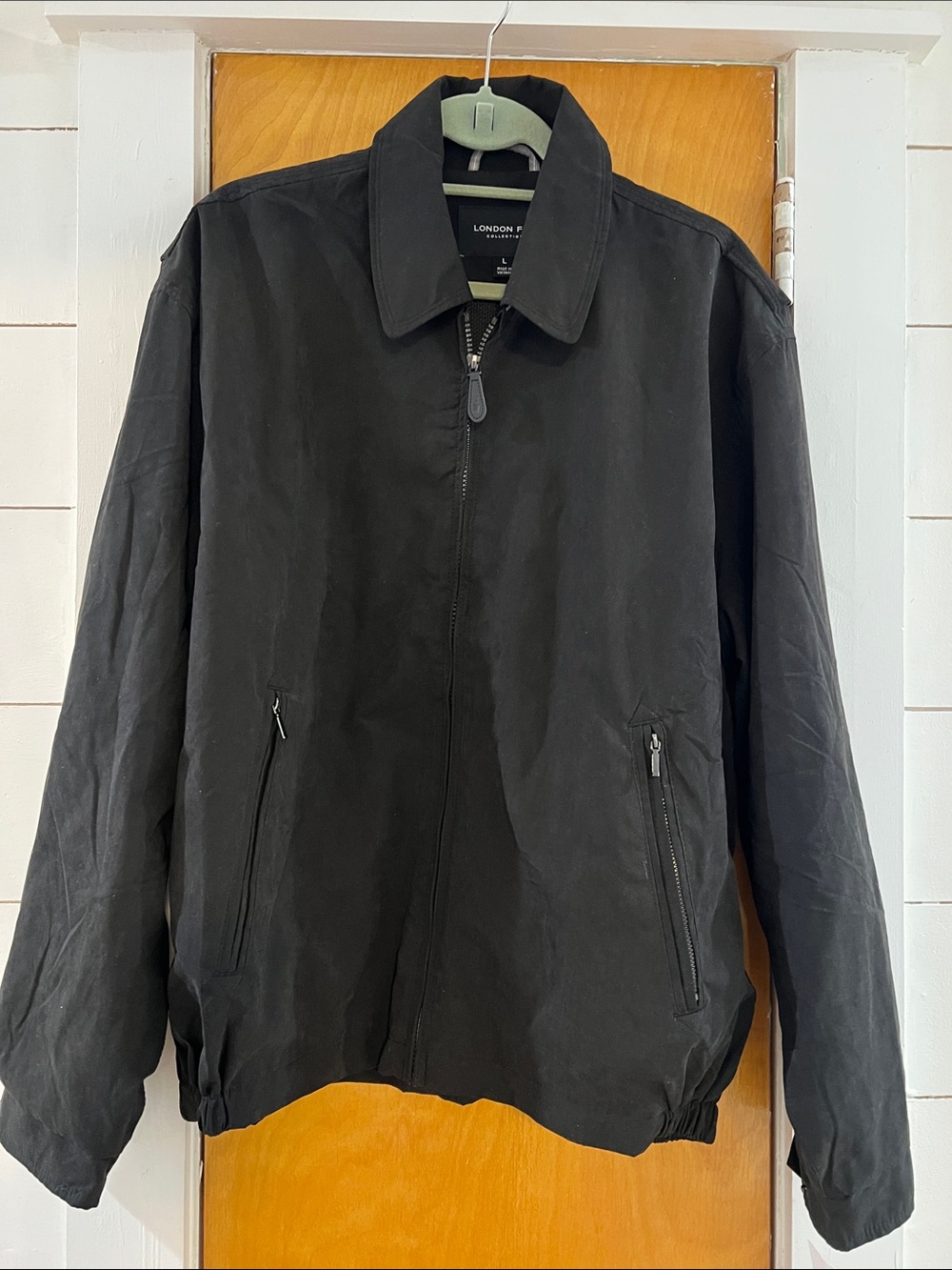 London Fog Men's Black Zip-Front Bomber Jacket